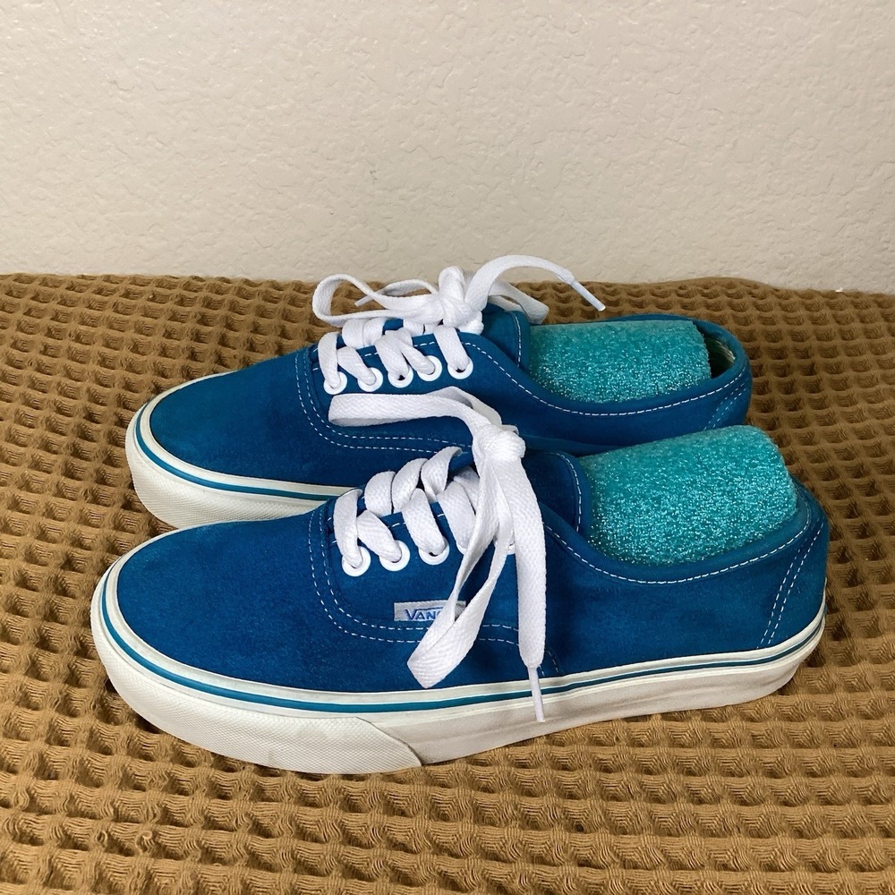 Vans Old Skool Authentic Women's Sz 8 Blue Suede Lace-Up Low Top Sneaker Shoes